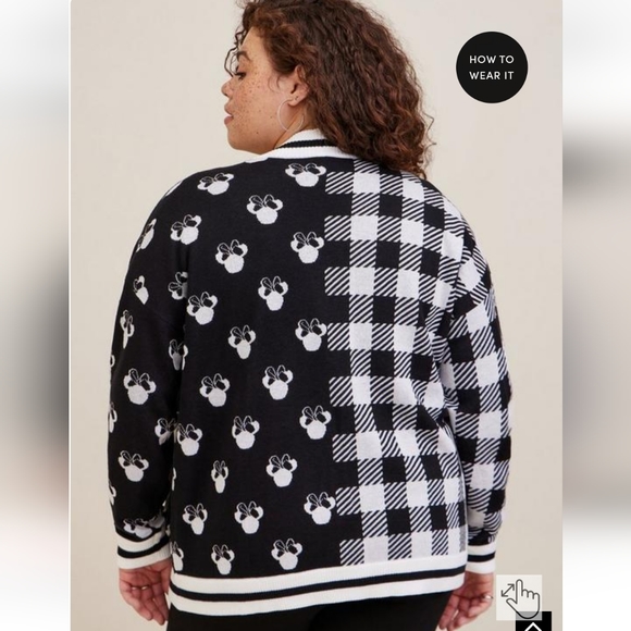 Torrid Disney Minnie Mouse Jacquard Cardigan Sweater sizes 1X & 0X NWT - Picture 4 of 8
